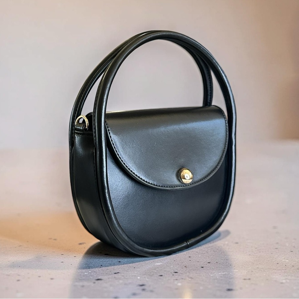 Urban Expressions Structured black vegan Leather 2 way crossbody/hand bag